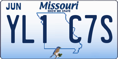 MO license plate YL1C7S