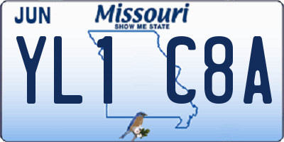 MO license plate YL1C8A