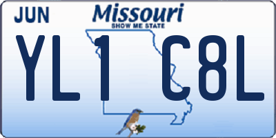 MO license plate YL1C8L