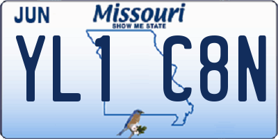 MO license plate YL1C8N