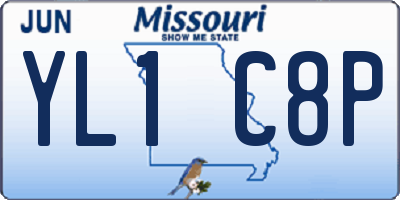 MO license plate YL1C8P