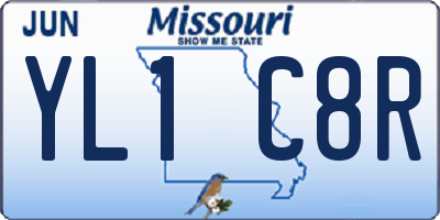 MO license plate YL1C8R