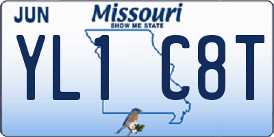 MO license plate YL1C8T
