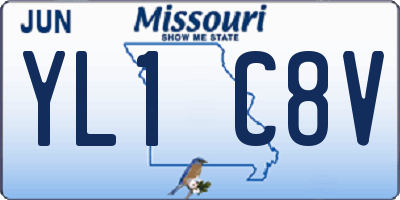 MO license plate YL1C8V