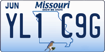 MO license plate YL1C9G
