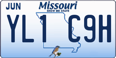 MO license plate YL1C9H