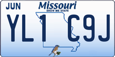 MO license plate YL1C9J