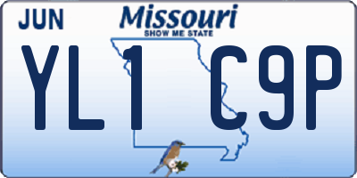 MO license plate YL1C9P