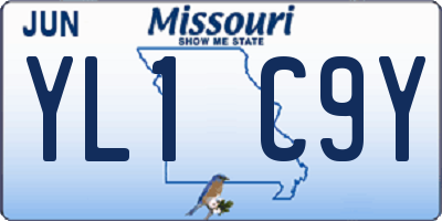 MO license plate YL1C9Y