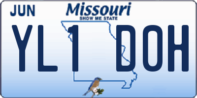 MO license plate YL1D0H