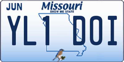 MO license plate YL1D0I