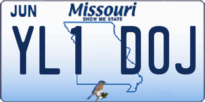 MO license plate YL1D0J