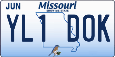 MO license plate YL1D0K