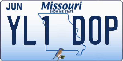 MO license plate YL1D0P