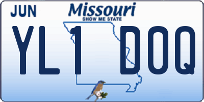 MO license plate YL1D0Q