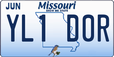 MO license plate YL1D0R