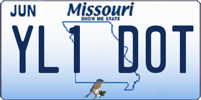 MO license plate YL1D0T