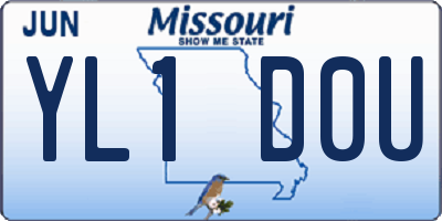 MO license plate YL1D0U