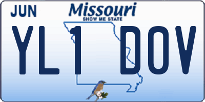MO license plate YL1D0V