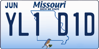 MO license plate YL1D1D