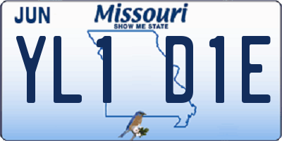 MO license plate YL1D1E