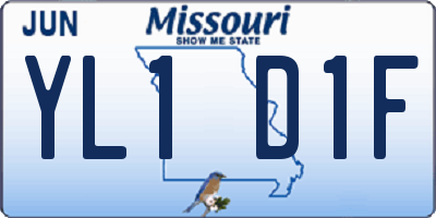 MO license plate YL1D1F
