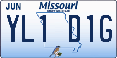 MO license plate YL1D1G