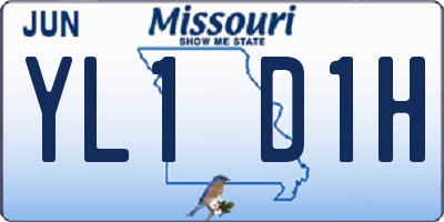 MO license plate YL1D1H