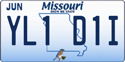 MO license plate YL1D1I