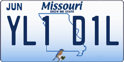 MO license plate YL1D1L