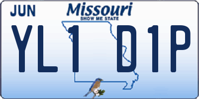 MO license plate YL1D1P