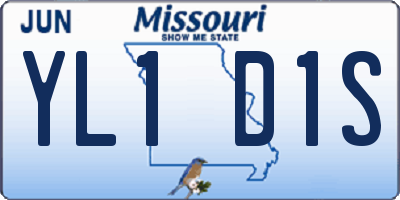 MO license plate YL1D1S