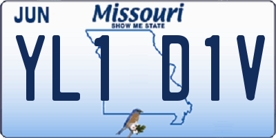 MO license plate YL1D1V