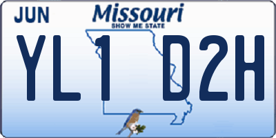 MO license plate YL1D2H