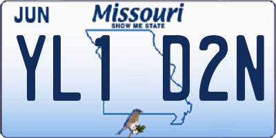 MO license plate YL1D2N