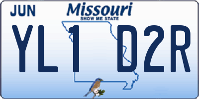 MO license plate YL1D2R
