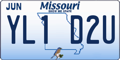 MO license plate YL1D2U