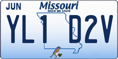 MO license plate YL1D2V