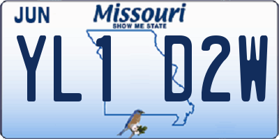 MO license plate YL1D2W