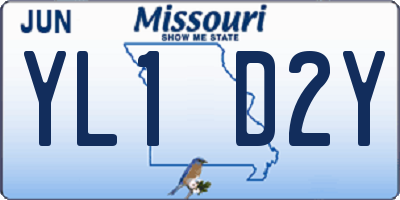 MO license plate YL1D2Y