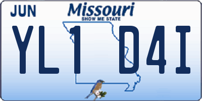 MO license plate YL1D4I