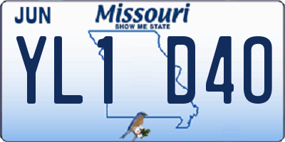 MO license plate YL1D4O