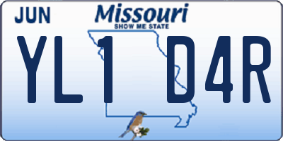 MO license plate YL1D4R