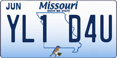 MO license plate YL1D4U