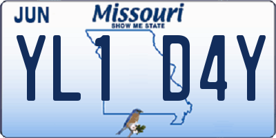 MO license plate YL1D4Y