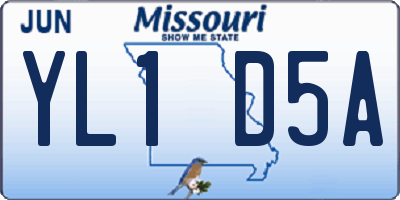 MO license plate YL1D5A