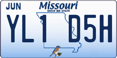 MO license plate YL1D5H