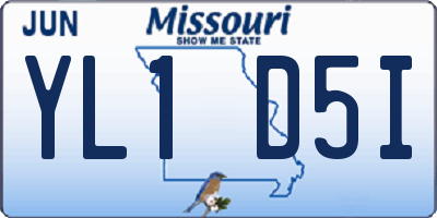 MO license plate YL1D5I