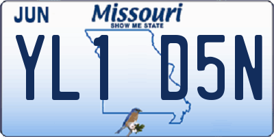 MO license plate YL1D5N