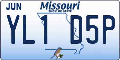 MO license plate YL1D5P
